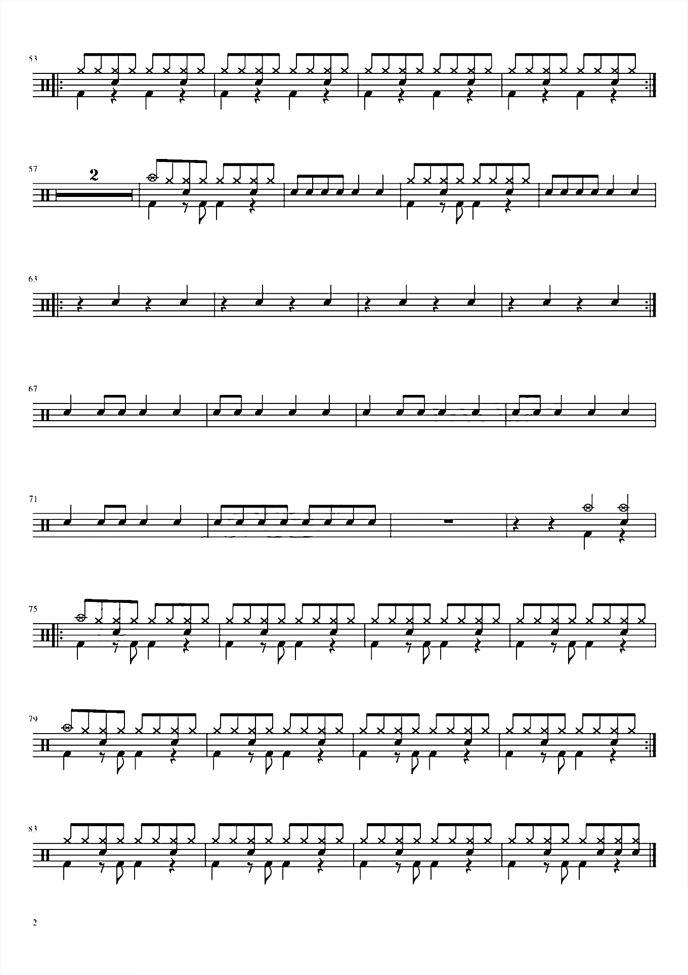 hand clap 吃鸡神曲 98k鼓谱_架子鼓谱 – 鼓谱之家