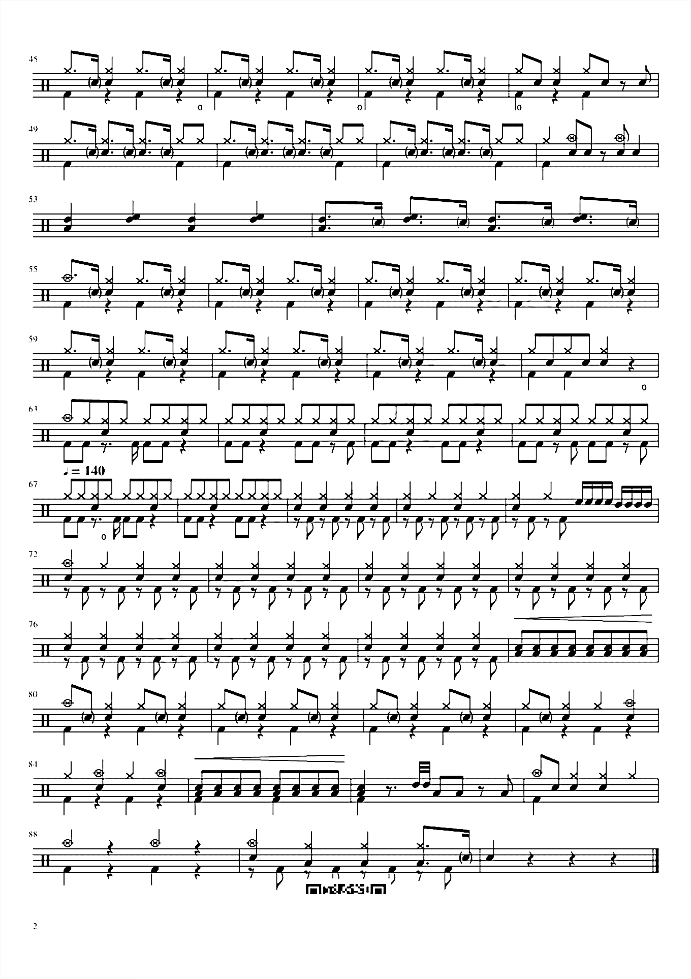 泰罗奥特曼主题曲 鼓谱