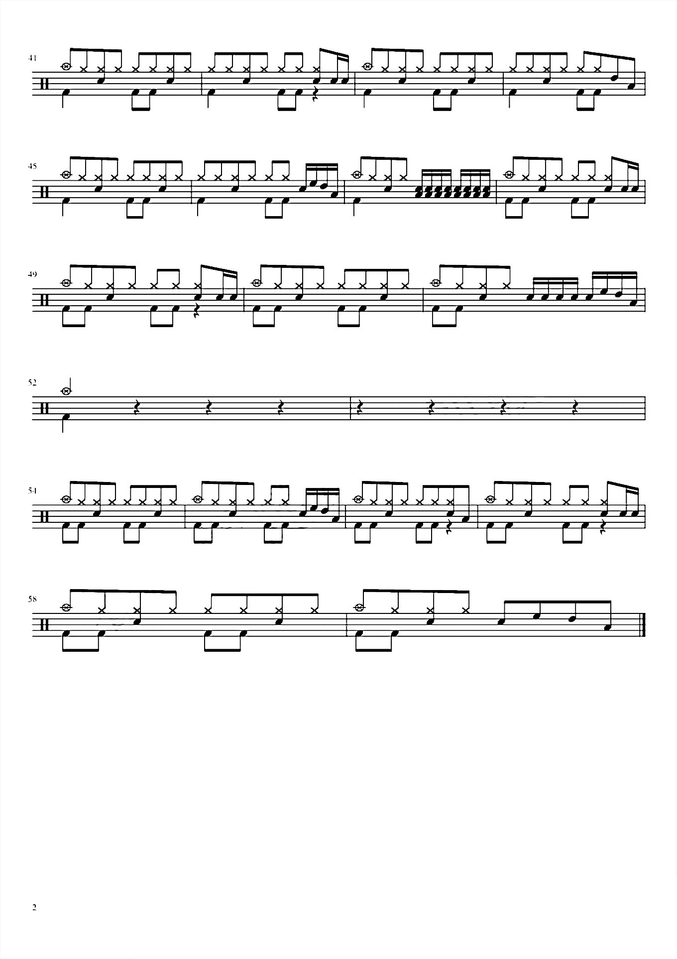 你就不要想起我（初级）田馥甄 鼓谱