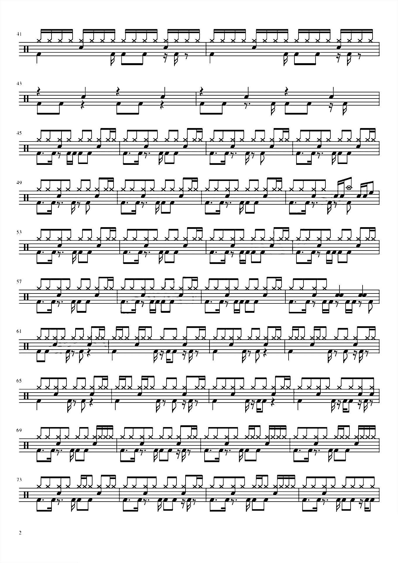 平凡之路 朴树 鼓谱鼓谱_架子鼓谱 – 鼓谱之家