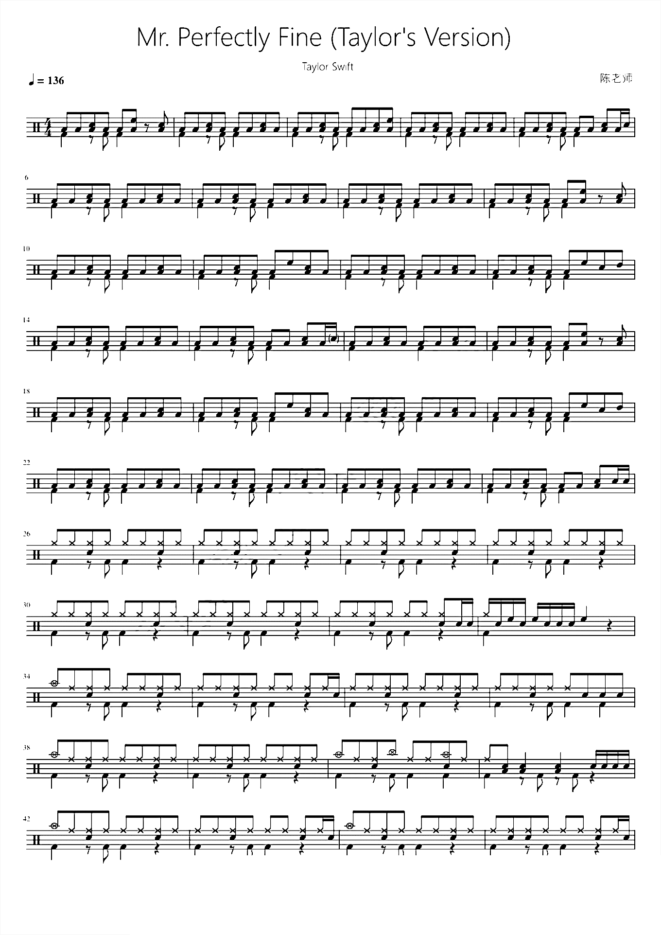 Mr Perfectly Fine【Taylor Swift】